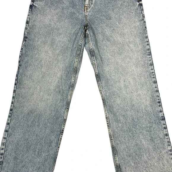 Sézane Le Wide Leg Jeans Sz FR 44 (US 12) Bleu Clair High Rise Organic Cotton - Picture 8 of 12